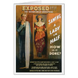 Sawing A Lady In Half ~ Magician Vintage Magic Act cards