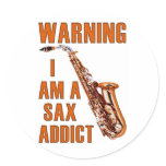 Sax Addict Round Stickers