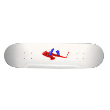 Sax design two hands red and blue version skate board decks