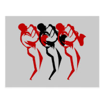 Sax player post card