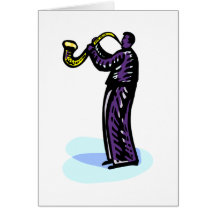 Sax Player Stylised Purple Version Greeting Card