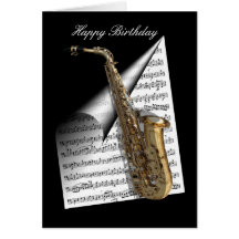 Saxophone and Music sheet Card