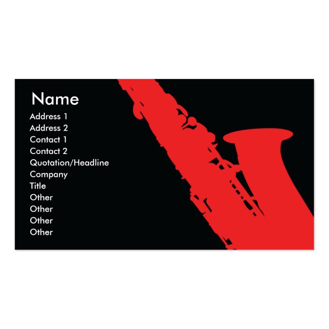 Saxophone Business Business Card Templates