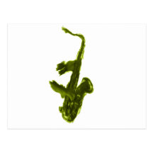 Saxophone design, green version postcard