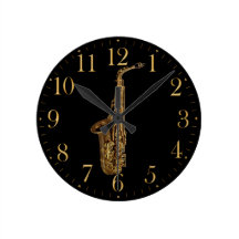 Saxophone Music Themed Wall Clock