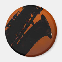 Saxophone on Gold Spotlight Background Magnet