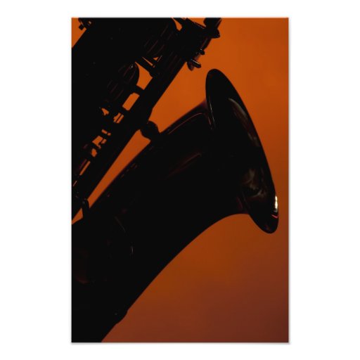 Saxophone on Gold Spotlight Background Photo Print