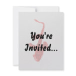 Saxophone painting, red version with red hands personalized announcement