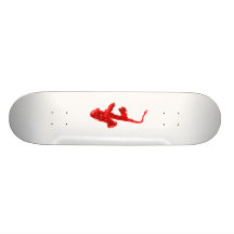 Saxophone painting, red version with red hands skate decks
