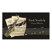 Saxophone & Piano Music Profile Card Business Card