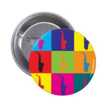 Saxophone Pop Art Pins