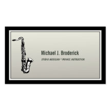 Saxophone Professional Musician Business Cards