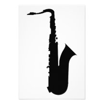 saxophone silhouette personalised invite