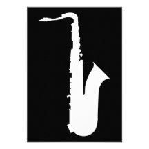 saxophone silhouette personalized announcement
