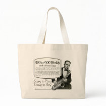 Saxophone Vintage Ad Canvas Bag