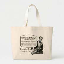 Saxophone Vintage Ad Canvas Bag