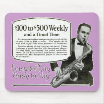 Saxophone Vintage Ad Mousepad