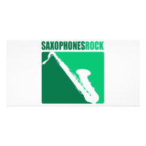 Saxophones Rock! Photo Greeting Card