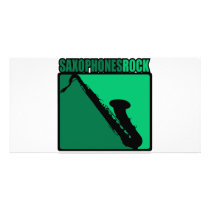 Saxophones Rock! Custom Photo Card