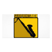 Saxophones Rock! Personalized Photo Card