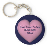 Say I Love You Pink Heart Keychain