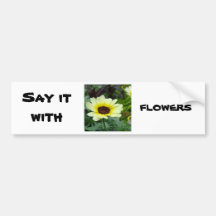 Say it with yellow daisies bumper sticker