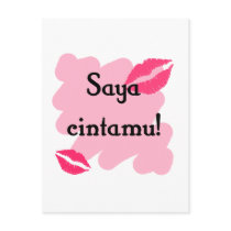 Saya cintamu - Malaysian I love you Postcard