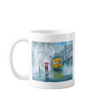 SAYING GOODBYE Tram oil painting rainy day mugs