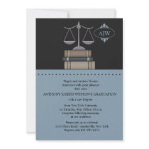 Scale of Justice Blue, Law School Invitation