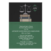 Scale of Justice Green, Law School Invitation
