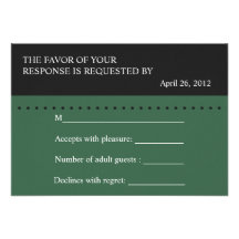Scale of Justice Green, Law School RSVP card Personalized Announcements