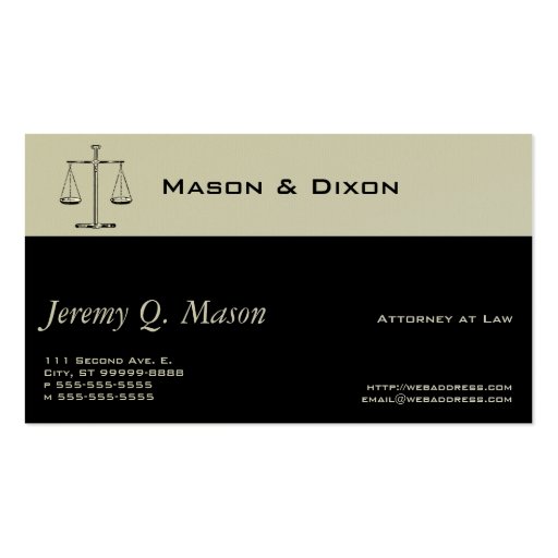 Scales of Justice Business Card
