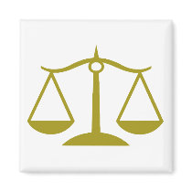 Scales of Justice - Gold Refrigerator Magnets