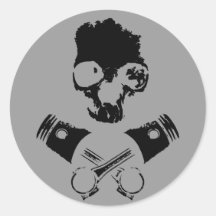 Scallywag & Crossed Pistons Round Stickers