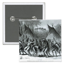 Scalp Dance from 'Sketches of Indian Warfare' Pinback Buttons