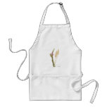 Scan of a green stem, purple roses, fuzzy flowers apron