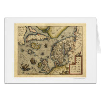 Scandanavia Map By Ortelius 1570 Card