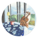 Scandia Cat Round Stickers