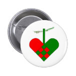 Scandinavian Christmas Hearts Pinback Buttons