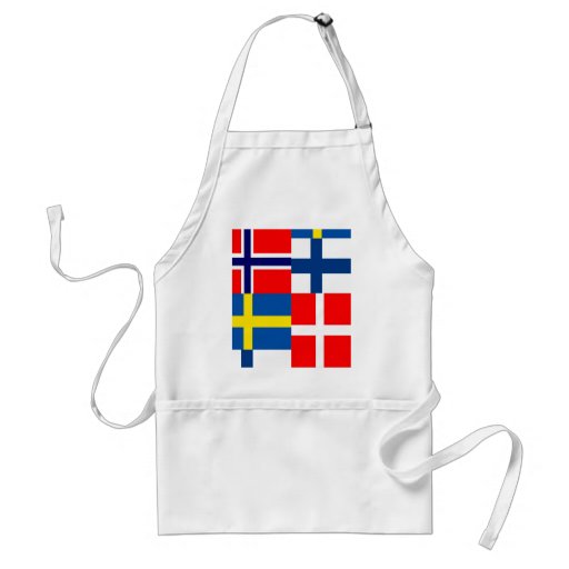 Scandinavian Flags Quartet Aprons
