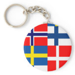 Scandinavian Flags Quartet keychains