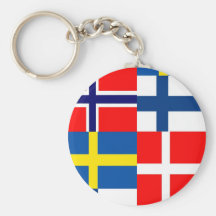 Scandinavian Flags Quartet Keychains
