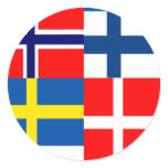 Scandinavian Flags Quartet stickers