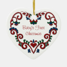 Scandinavian Heart Babys First Christmas Ornaments