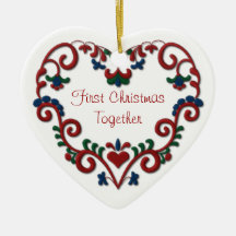 Scandinavian Heart First Christmas Together Christmas Tree Ornament