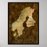 SCANDINAVIAN MAP Art Poster III posters