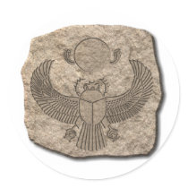 Scarab-stone Round Sticker
