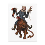 Scarecrows Gets A Ride From The Lion Postcard