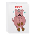 Scared Cartoon Pig Funny BBQ Party Invitations