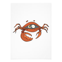 scared little crab personalized announcement